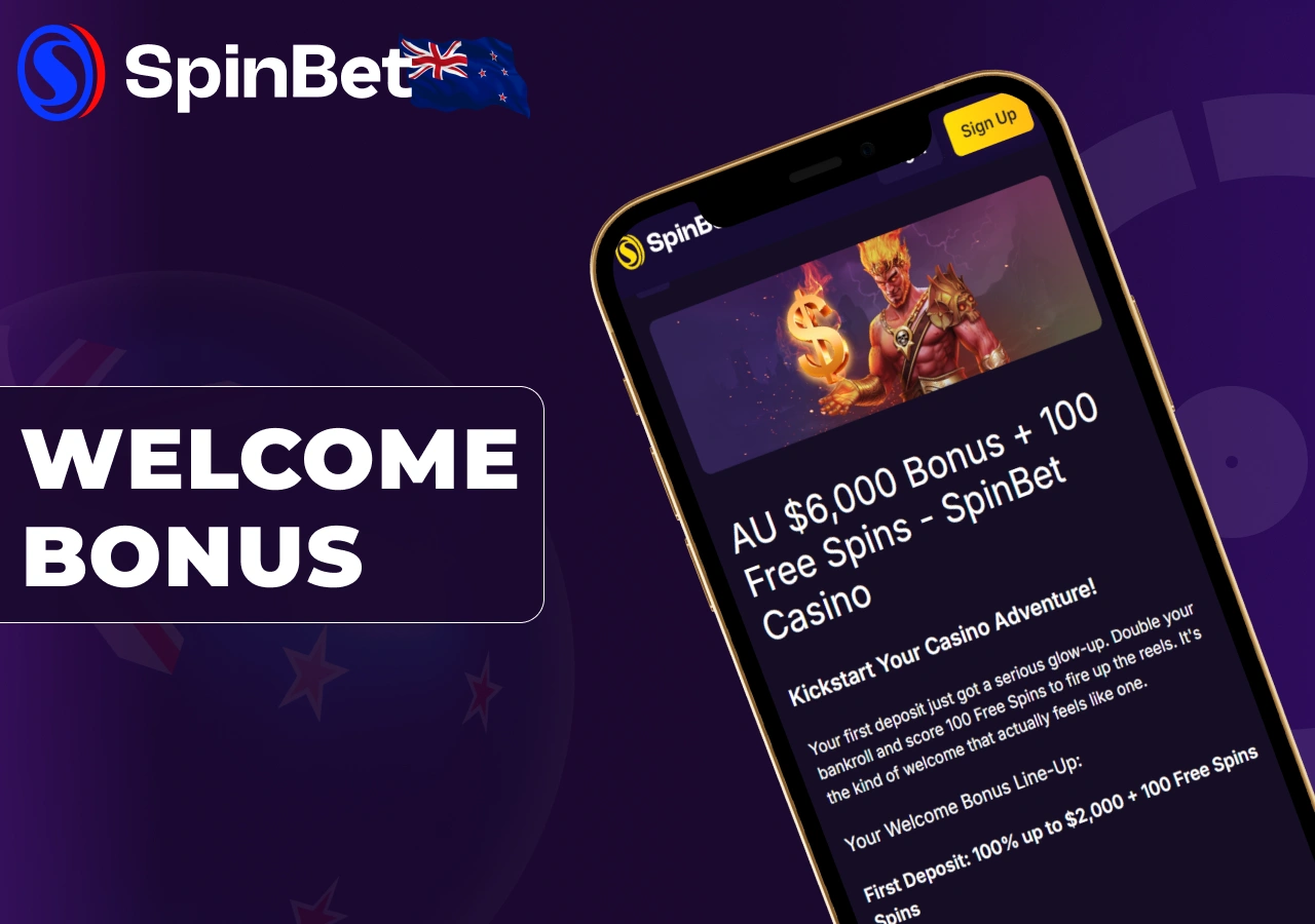 Free spins in the welcome bonus are available for players in New Zealand.